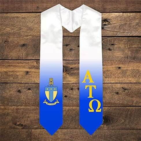 Greekgear Alpha Tau Omega Ato Extra Fancy Diagonal Greek Treagued Stole W Crest in Kuwait