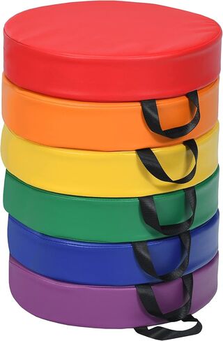 6 Pcs Square Floor Cushions for Kids, 15'' Soft Foam Floor Seating w/Handles, Colored Flexible Seating for Classroom Elementary, Story Time, Kindergarten, Daycare, Preschool & Nursery in Saudi Arabia