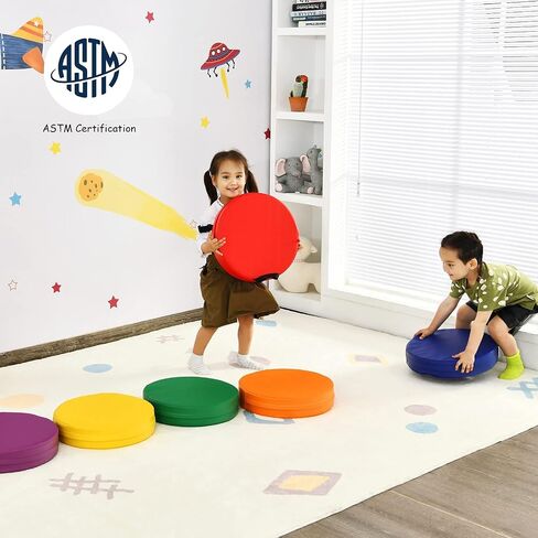 6 Pcs Square Floor Cushions for Kids, 15'' Soft Foam Floor Seating w/Handles, Colored Flexible Seating for Classroom Elementary, Story Time, Kindergarten, Daycare, Preschool & Nursery in Saudi Arabia