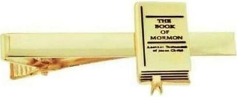 J77G TIE BAR BOOK of GOLD TONE SLOY MORMON لحظة واحدة في الوقت المناسب LDS CTR in Kuwait