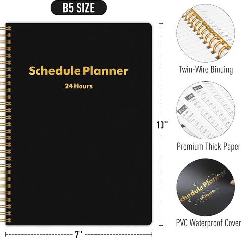 24 Hour Daily Planner -To Do List Notepad Double Side Use Undated Notebook with 52 Sheets, 6.5" X 9.8", Task Checklist Organizer Agenda Pad for Productivity in Saudi Arabia