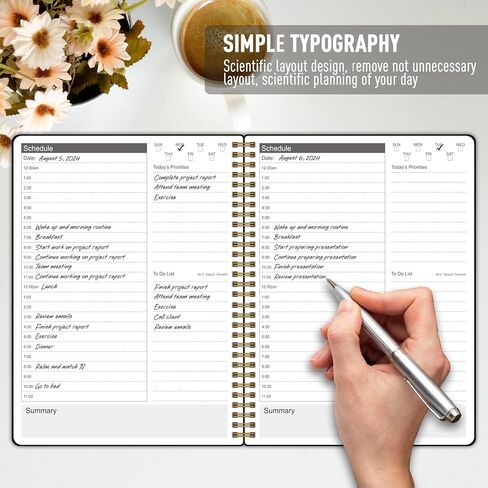 24 Hour Daily Planner -To Do List Notepad Double Side Use Undated Notebook with 52 Sheets, 6.5" X 9.8", Task Checklist Organizer Agenda Pad for Productivity in Saudi Arabia