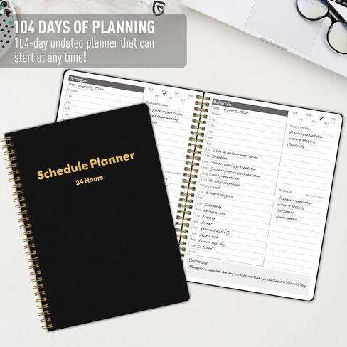24 Hour Daily Planner -To Do List Notepad Double Side Use Undated Notebook with 52 Sheets, 6.5" X 9.8", Task Checklist Organizer Agenda Pad for Productivity in Saudi Arabia