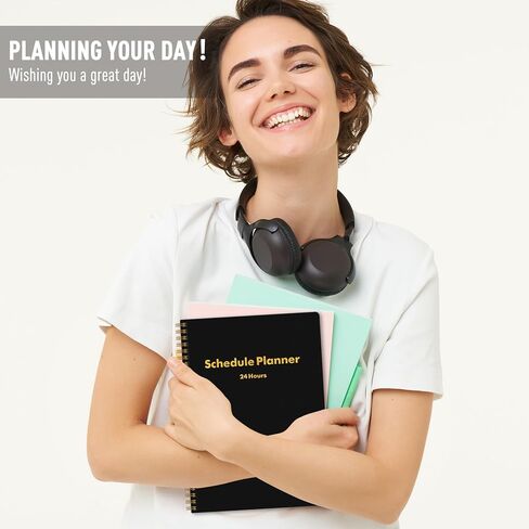 24 Hour Daily Planner -To Do List Notepad Double Side Use Undated Notebook with 52 Sheets, 6.5" X 9.8", Task Checklist Organizer Agenda Pad for Productivity in Saudi Arabia