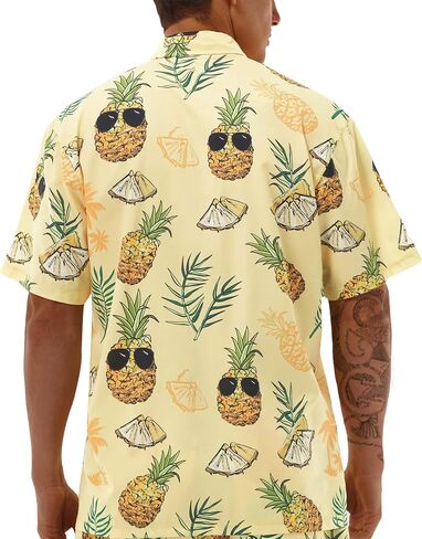 Hawaiian Shirts for Men Short Sleeve Casual Button Down Shirt Summer Beach Aloha Shirt Holiday Party Tropical Print in Kuwait
