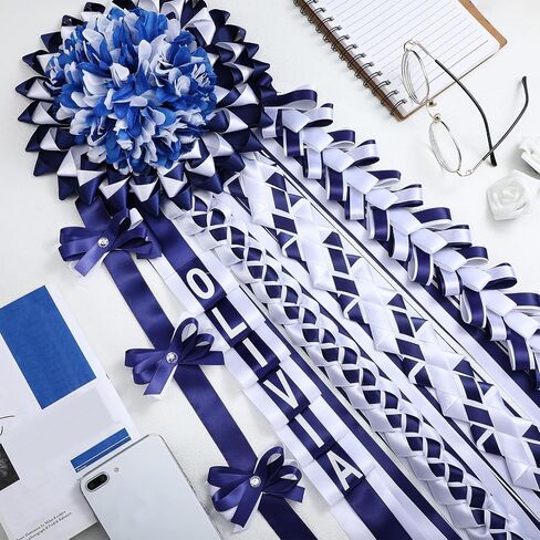 Yinkin 3 Pcs Homecoming Mum Braid 30 Inches Silk Homecoming Mum Supplies Homecoming Week Party Decorations Homecoming Mum Crafts for Back to School(White, Chestnut) in Saudi Arabia