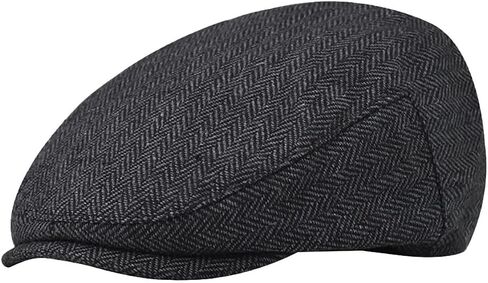 GSHLLO Mens Herringbone Tweed Hat Faux Wool Flat Cap Classic Newsboy Ivy Hat Gatsby Golf Hat Irish Flat Caps in Saudi Arabia