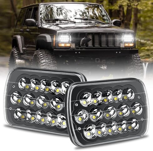 CO LIGHT New Z Beam 5x7 7x6 Inch Led Headlight Rectangle Bright High Low Beam DRL Amber Turn Signal Compatible for H6054 H5054 Chevy Express Van Jeep Cherokee YJ XJ Truck Pickup Van, 2PCS in Kuwait