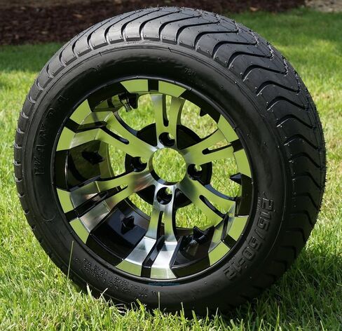 12 "عجلات عربة غولف سوداء/مصنوعة من مصاصي الدماء و 215/50-12 Dot Golf Cart - مجموعة من 4 in Kuwait
