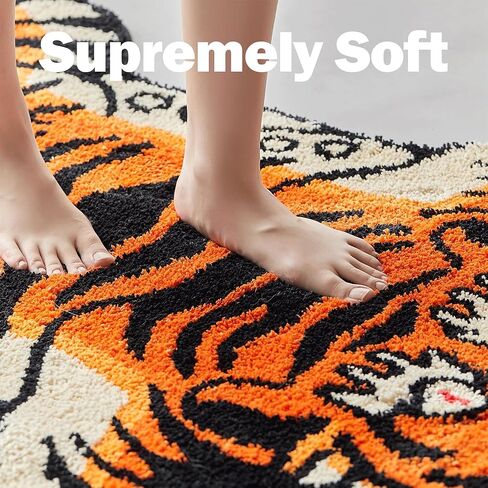 5x3.3ft Tibetan Tiger Area Rug Tufted High Pile XLarge Indoor Machine Washable Carpet with Nonslip TPR Backing - Bedroom, Bathroom, Living & Dining Room Home Décor in Saudi Arabia