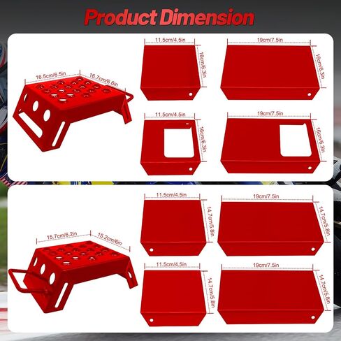 Adjustable 3-9" Moto Starting Block Motorsport Foot Stool Overlap Design Perfect for Moto Enthusiasts and Beginners Dirt Bike Accessories Silver in Saudi Arabia