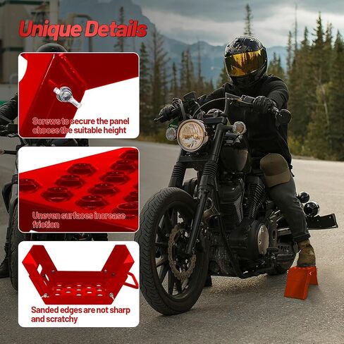 Adjustable 3-9" Moto Starting Block Motorsport Foot Stool Overlap Design Perfect for Moto Enthusiasts and Beginners Dirt Bike Accessories Silver in Saudi Arabia