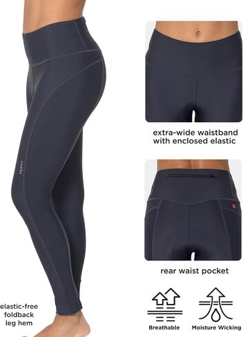 Terry Soleil UPF 50+ دراجة ضيقة - نساء 27.5 بوصة inseam ركوب الدراجات الرياضية الضيقة - حماية شمس التغطية الكاملة in Kuwait