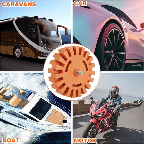 MIVIDE 8 PCS Decal Remover Eraser Wheel Tool Kit, 4inch Rubber Power Drill Attachment Car Adhesive, Pinstripe, Sticker, Vinyl Removal Tool Set with Drill Adapter for Cars, RV, Boats in Kuwait