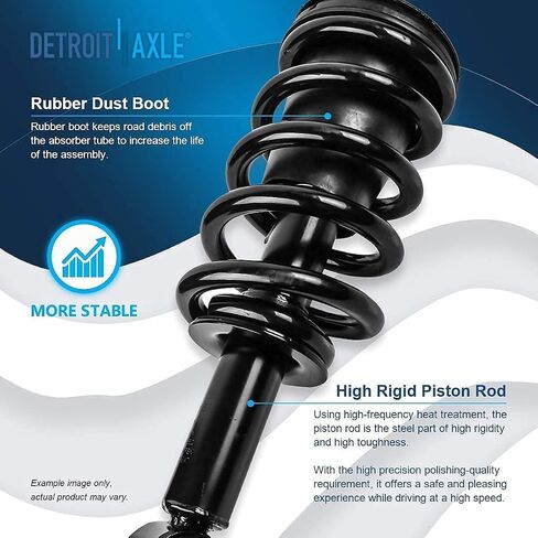Detroit Axle - End Front 14pc Kit 07-13 Chevy GMC Silverado Sierra Sierra 1500 Upper Lower Control Arms with Ball Bar Bar Bar Rods Inner Tie Boots Boots Struts with Coil Spring in Kuwait