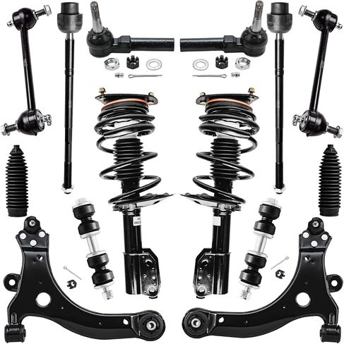 Detroit Axle - Front End 14pc Suspension Kit for Chevy Impala Monte Carlo Buick LaCrosse Regal Century Allure, Struts Control Arms with Ball Joint Tie Rods Boots Front Rear Sway Bars Replacement in Saudi Arabia