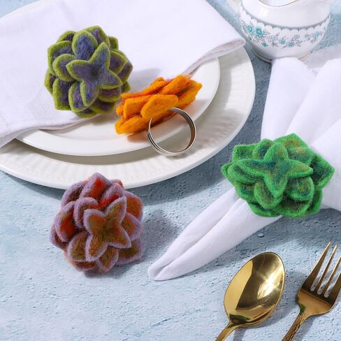 Napkin Rings Set of 12 for Dining Table Decoration Parties Everyday Metal Napkin Holder Napkin Rings for Dinner Table Decor, Wedding, Banquet, Party - Midnight White Flour in Kuwait