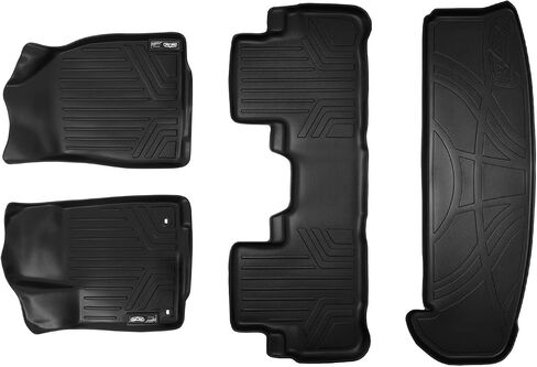 SMARTLINER Custom Fit Floor Mats 2 Rows and Cargo Liner Behind 3rd Row Set Black for 2014-2019 Toyota Highlander in Saudi Arabia