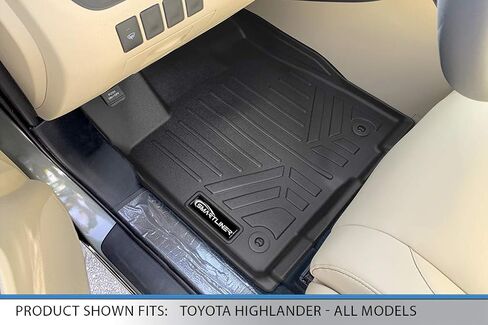 SMARTLINER Custom Fit Floor Mats 2 Rows and Cargo Liner Behind 3rd Row Set Black for 2014-2019 Toyota Highlander in Saudi Arabia