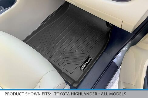 SMARTLINER Custom Fit Floor Mats 2 Rows and Cargo Liner Behind 3rd Row Set Black for 2014-2019 Toyota Highlander in Saudi Arabia