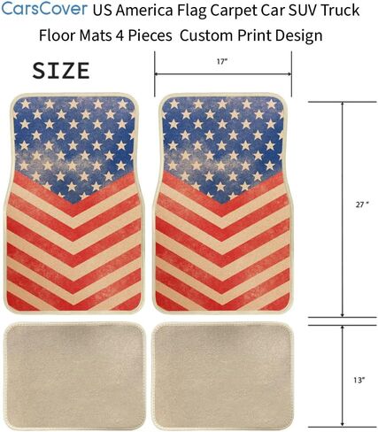 US America Flag مخصص للشاحنة سيارات الدفع الرباعي العالمية ملائمة الأمامية والخلفية السجاد كابتن كابتن طراز الحصير - 4pc in Saudi Arabia