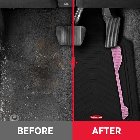 Rubbermaid Car Floor Mat, Heavy Duty All-Weather Car Mats Full Set with Dual-Tone Pink Aluminum Inserts – Universal Fit, Anti-Slip Backing, Trim-to-Fit for Most SUV, Sedan, Van in Saudi Arabia