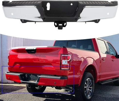 مجموعة كروم المصد الخلفي مع السحب الشاق والاستبدال ثقب المستشعر لعام 2015-2019 F150 Pickup 4-Door FO1103189 FO1102381 FO1106375 in Saudi Arabia