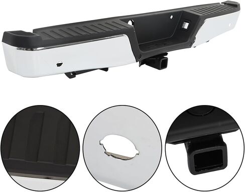مجموعة كروم المصد الخلفي مع السحب الشاق والاستبدال ثقب المستشعر لعام 2015-2019 F150 Pickup 4-Door FO1103189 FO1102381 FO1106375 in Saudi Arabia