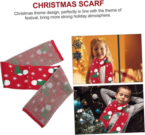 SAFIGLE Winter Warm Scarf for Boy Girl Knitted Christmas Clothing Accessory Soft and Skin-friendly Boy Girl Scarf for Outdoor Activities for Cold Days in Saudi Arabia