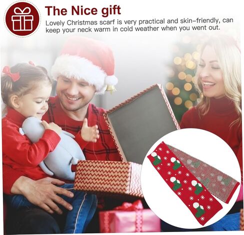 SAFIGLE Winter Warm Scarf for Boy Girl Knitted Christmas Clothing Accessory Soft and Skin-friendly Boy Girl Scarf for Outdoor Activities for Cold Days in Saudi Arabia