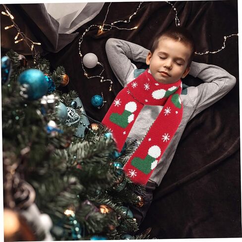 SAFIGLE Winter Warm Scarf for Boy Girl Knitted Christmas Clothing Accessory Soft and Skin-friendly Boy Girl Scarf for Outdoor Activities for Cold Days in Saudi Arabia