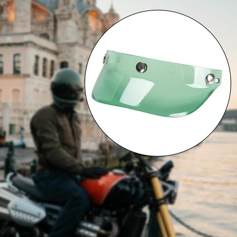 Helmet Peak Visor, Universal 3 Snap Motorbike Helmet Accessories Sun Shield Protector Replace Part for 3/4 Helmets, Green in Saudi Arabia