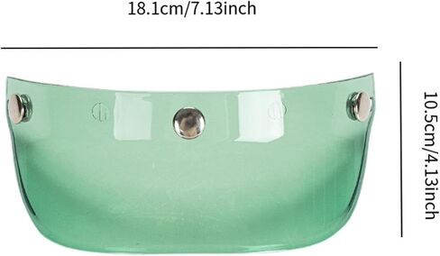 Helmet Peak Visor, Universal 3 Snap Motorbike Helmet Accessories Sun Shield Protector Replace Part for 3/4 Helmets, Green in Saudi Arabia