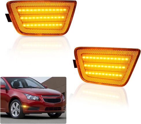 Bestview LED Side Marker Light Assembly ، مصابيح الوفير الأمامية متوافقة مع Chevy Cruze 2011 2012 2013 2014 ، Driver & Passenger Side ، Len White Smoked Len. in Saudi Arabia