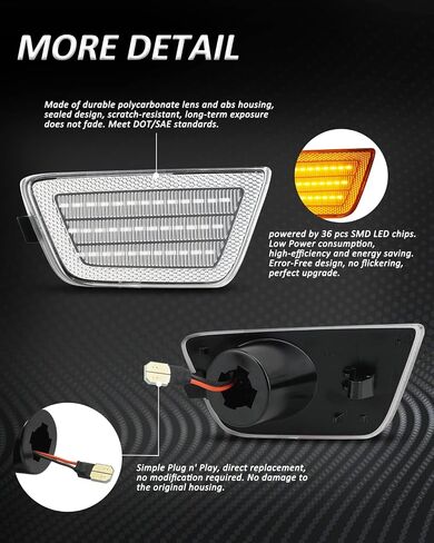 Bestview LED Side Marker Light Assembly ، مصابيح الوفير الأمامية متوافقة مع Chevy Cruze 2011 2012 2013 2014 ، Driver & Passenger Side ، Len White Smoked Len. in Saudi Arabia