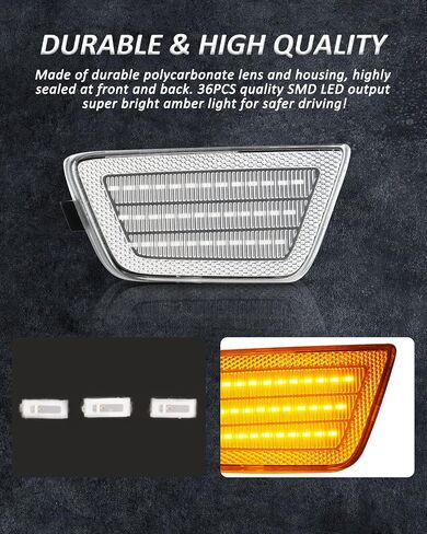 Bestview LED Side Marker Light Assembly ، مصابيح الوفير الأمامية متوافقة مع Chevy Cruze 2011 2012 2013 2014 ، Driver & Passenger Side ، Len White Smoked Len. in Saudi Arabia