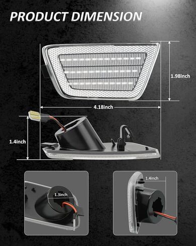 Bestview LED Side Marker Light Assembly ، مصابيح الوفير الأمامية متوافقة مع Chevy Cruze 2011 2012 2013 2014 ، Driver & Passenger Side ، Len White Smoked Len. in Saudi Arabia