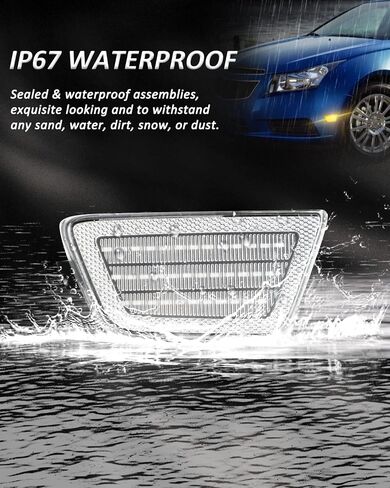 Bestview LED Side Marker Light Assembly ، مصابيح الوفير الأمامية متوافقة مع Chevy Cruze 2011 2012 2013 2014 ، Driver & Passenger Side ، Len White Smoked Len. in Saudi Arabia
