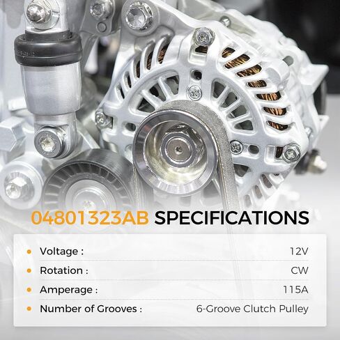 POROD ANDLINATOR 12V 115A FIT لعام 2011-2013 Chrysler 200 ، 2007-2010 SEBRING ، 2008-2013 Avenger ، 2007-2012 CALIBER in Saudi Arabia