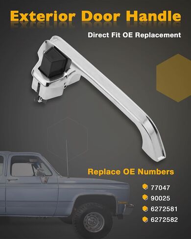 Metal Outside Door Handles (Pair), Compatible with 1967-1972 Chevy C/K 10 20 30, GMC C/K 15 25 35 1500 2500 3500 Pickup Jimmy Blazer, Chrome Exterior Front Left & Right Side, Replace# ‎3927895 3927899 in Saudi Arabia
