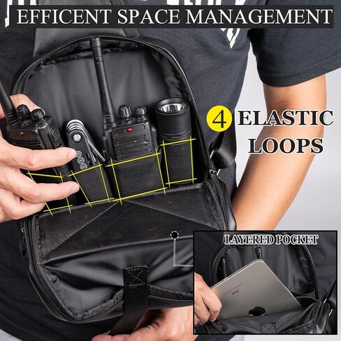 Tactical Sling Bag for Men - Concealed Carry Bag for Men - Small Tactical Backpack - Mens Fanny Pack Crossbody in Saudi Arabia