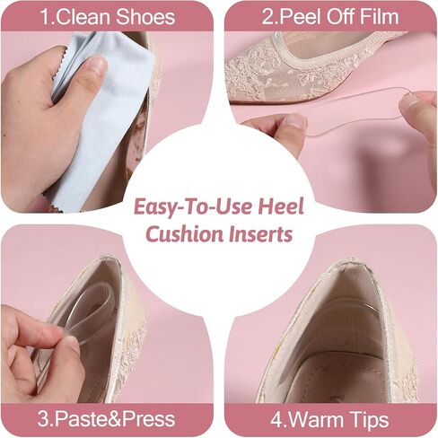 34 Pcs Silicone High Heel Cushion Inserts, Shoe Strap Grip Sling Backs Foot Support Sticker Anti Slip Sandals Gel Protector Strips for Women Men Sports Sneakers in Kuwait