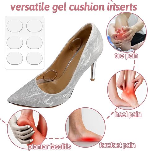34 Pcs Silicone High Heel Cushion Inserts, Shoe Strap Grip Sling Backs Foot Support Sticker Anti Slip Sandals Gel Protector Strips for Women Men Sports Sneakers in Kuwait