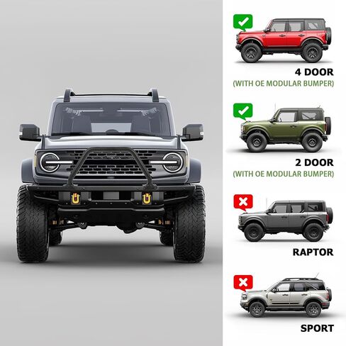 BAR BULL الأمامي KUAFU متوافق مع 2021-2024 FORD BRONCO M2DZ17D957AB المصد شواء GRILLE BRUSTORTER BAR in Saudi Arabia