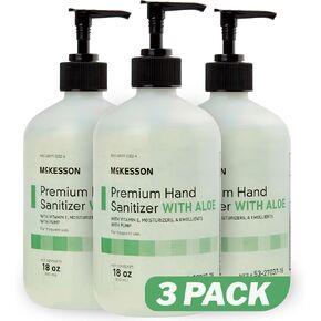 McKesson Gel Hand Sanitizer with Aloe, Cleanse and Moisturize Hands - Spring Water Scent, 18 oz Pump Bottle, 1 Count, 12 Packs, 12 Total in Saudi Arabia