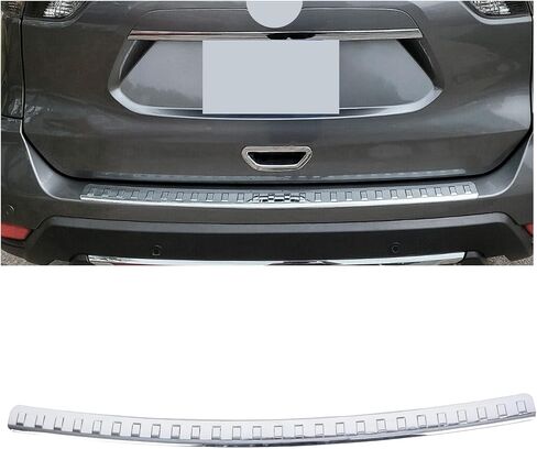KUAFU Rear Bumper Sill Cover Guard Plate Compatible with 2014-2020 Nissan Rogue 999T6G2000 999B1G500A Bumper Tailgate Back Trunk Door Sill Trim Molding Protector Strip Pad Panel Chrome in Saudi Arabia