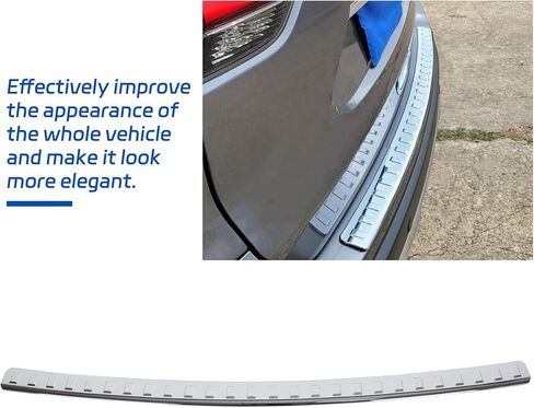 KUAFU Rear Bumper Sill Cover Guard Plate Compatible with 2014-2020 Nissan Rogue 999T6G2000 999B1G500A Bumper Tailgate Back Trunk Door Sill Trim Molding Protector Strip Pad Panel Chrome in Saudi Arabia