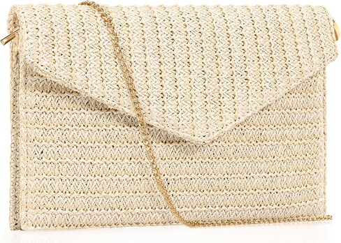 Summer Woven Straw Clutch Purse for Women,Elegant Beach Crossbody Bag, Boho Evening Handbag in Kuwait