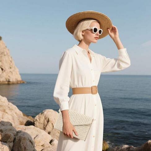 Summer Woven Straw Clutch Purse for Women,Elegant Beach Crossbody Bag, Boho Evening Handbag in Kuwait