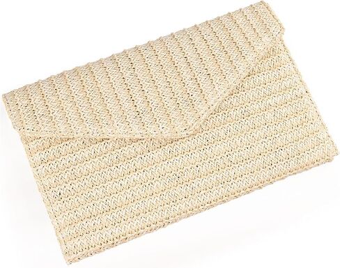 Summer Woven Straw Clutch Purse for Women,Elegant Beach Crossbody Bag, Boho Evening Handbag in Kuwait